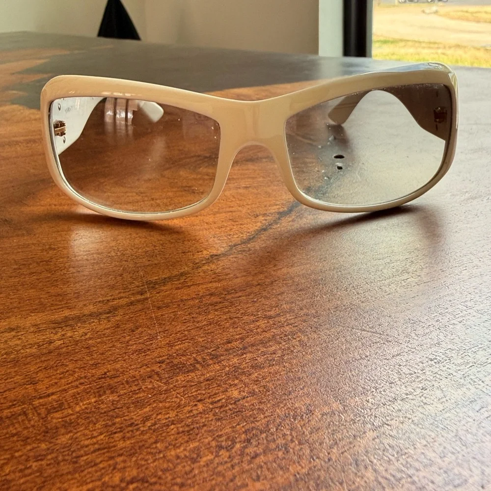 Versace White and Gold Sunglasses